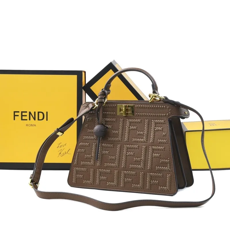 Fendi Brown Top Handle Crossbody Bag 479 - Image 5