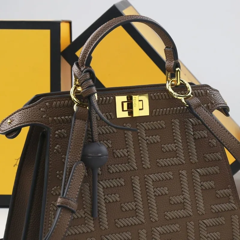 Fendi Brown Top Handle Crossbody Bag 479 - Image 6