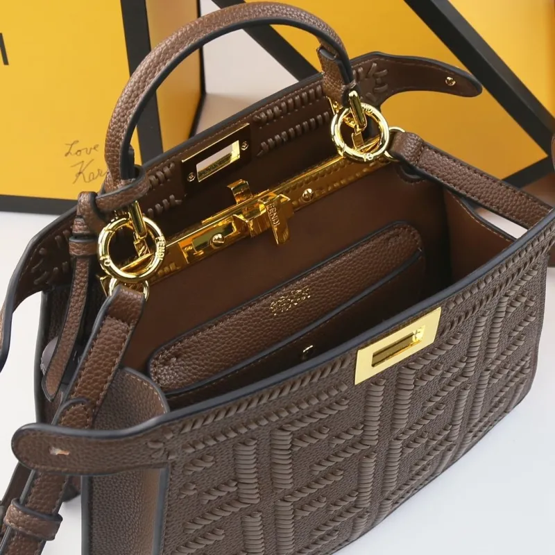 Fendi Brown Top Handle Crossbody Bag 479 - Image 8