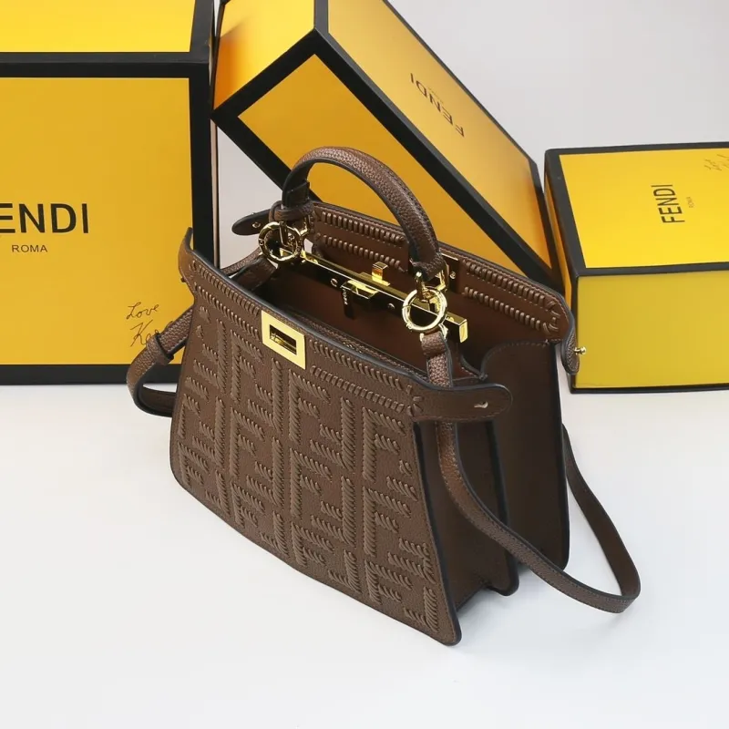 Fendi Brown Top Handle Crossbody Bag 479 - Image 9