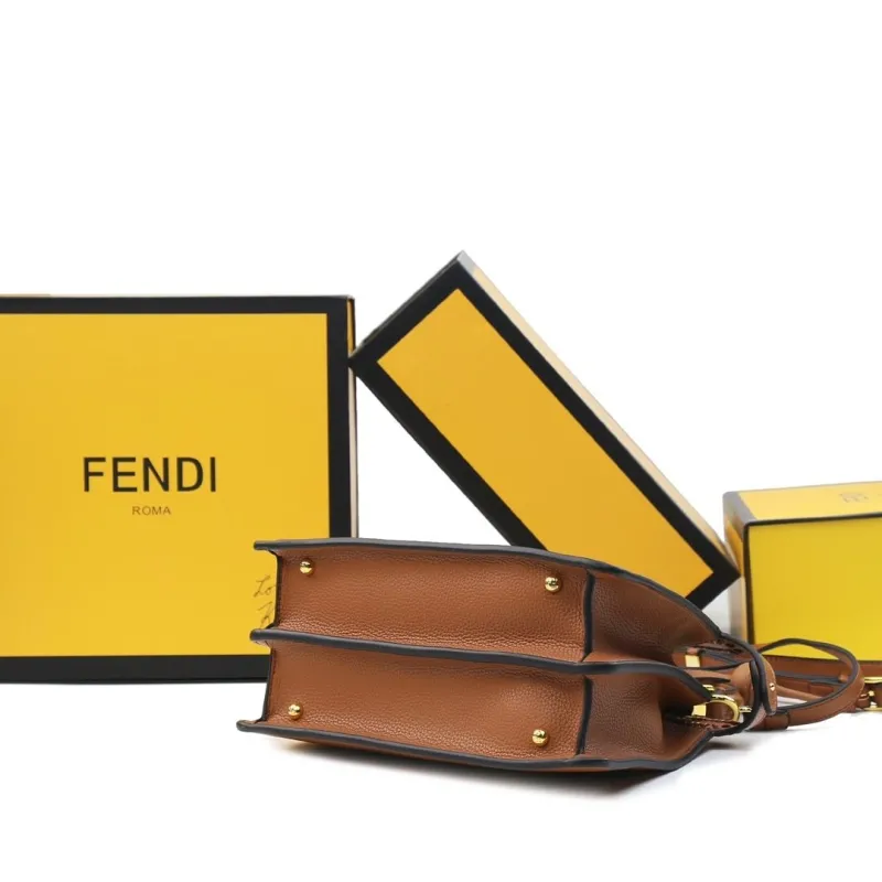 Fendi Brown Leather Top Handle Bag 480 - Image 4