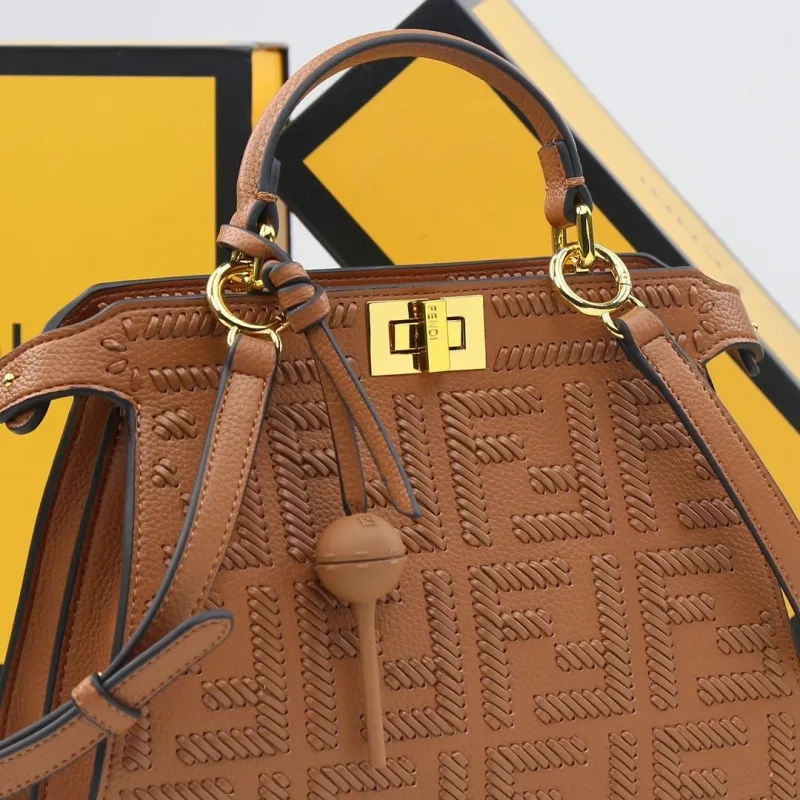 Fendi Brown Leather Top Handle Bag 480 - Image 6
