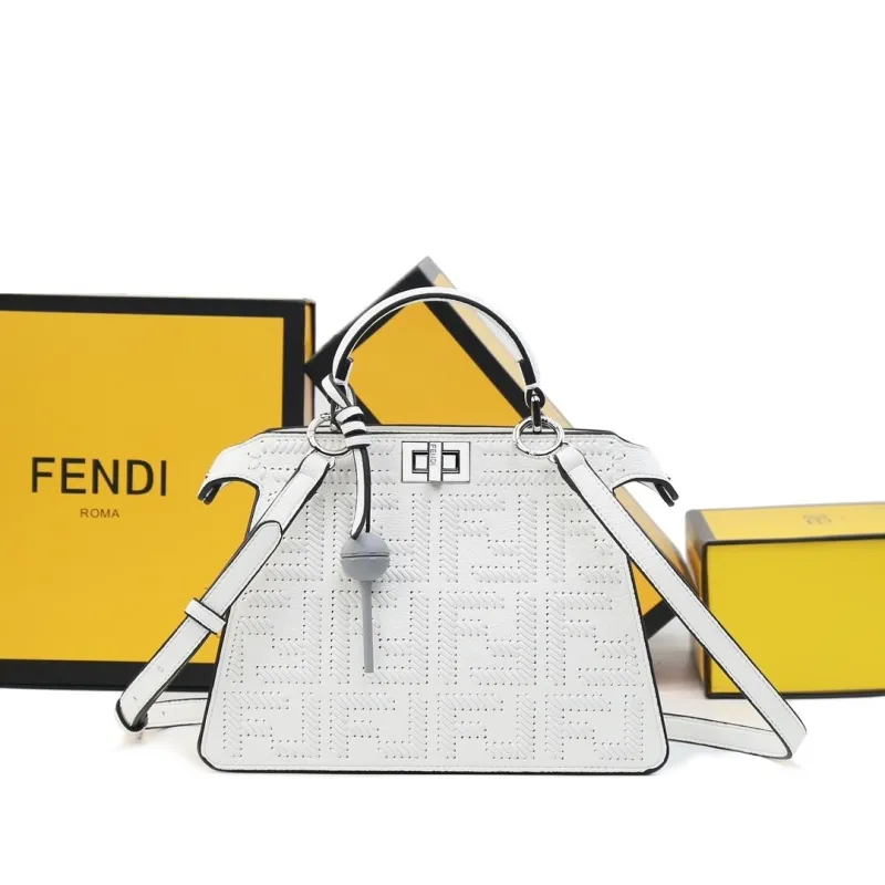 Fendi White Top Handle Crossbody Bag 482
