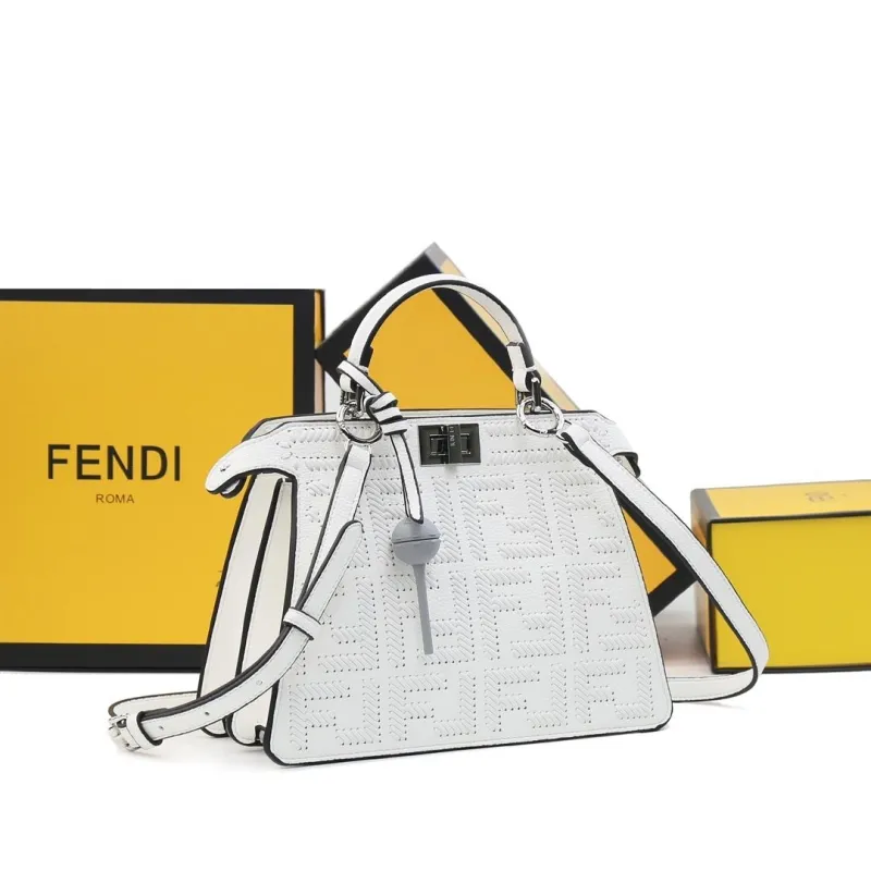 Alternative view of Fendi White Top Handle Crossbody Bag 482