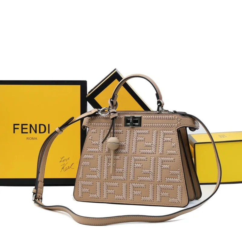 Fendi Beige Top Handle Bag 483 - Image 5