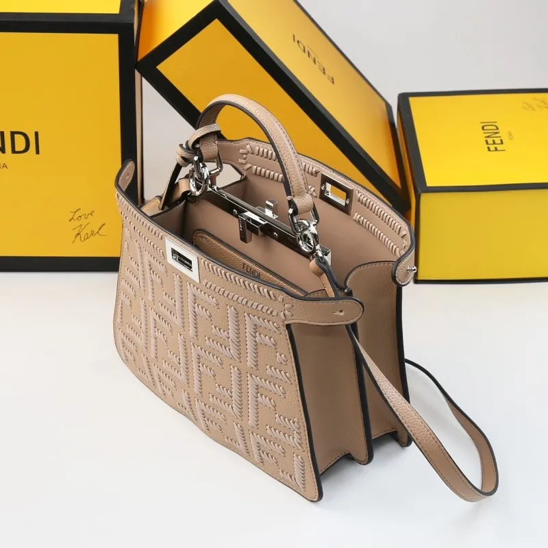 Fendi Beige Top Handle Bag 483 - Image 9