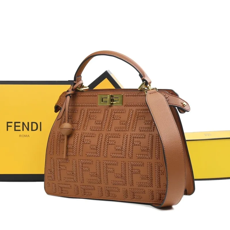 Fendi Brown Top Handle Bag 484 - Image 5