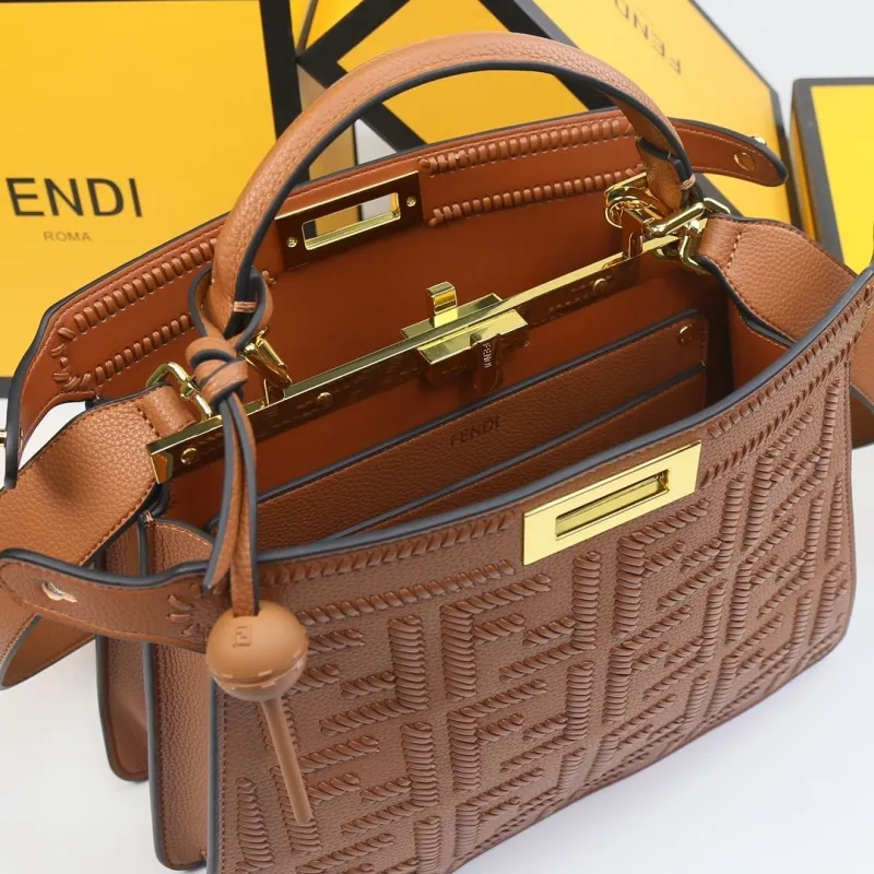 Fendi Brown Top Handle Bag 484 - Image 8
