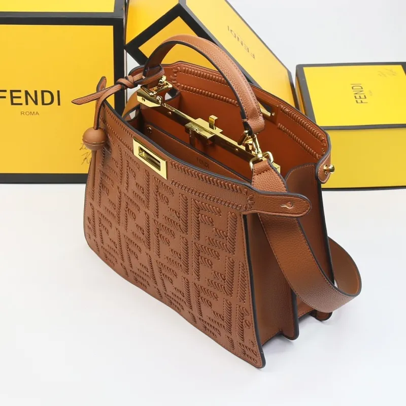 Fendi Brown Top Handle Bag 484 - Image 9