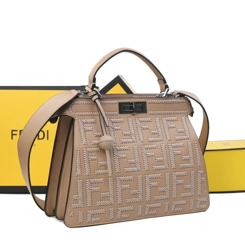 Alternative view of Fendi Beige Leather Top Handle Bag