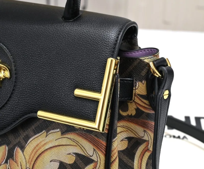 Fendi Baroque Print Top Handle Crossbody Bag - Image 5
