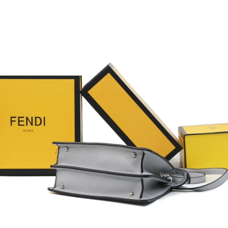 Fendi Light Gray Top Handle Bag 518 - Image 4