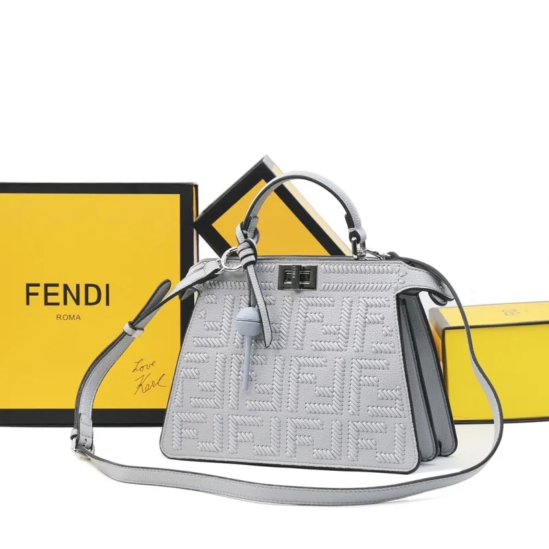 Fendi Light Gray Top Handle Bag 518 - Image 5