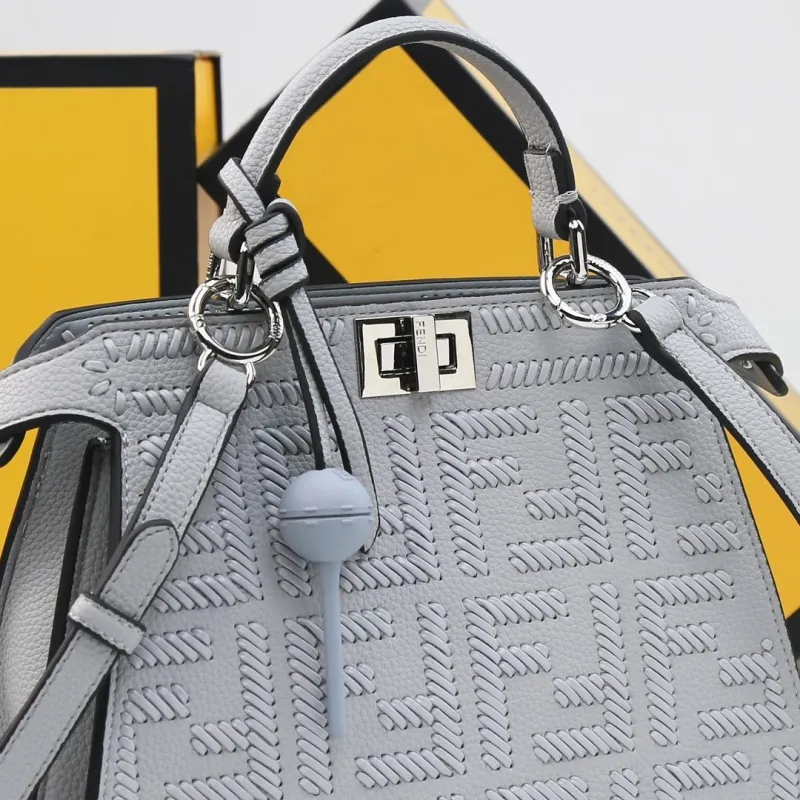 Fendi Light Gray Top Handle Bag 518 - Image 6