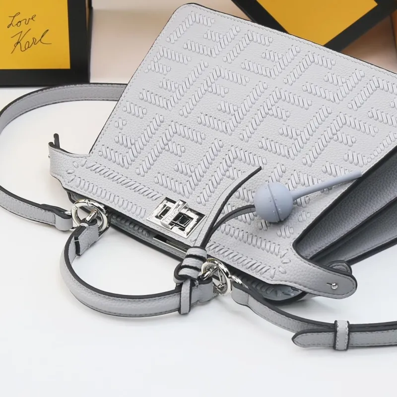 Fendi Light Gray Top Handle Bag 518 - Image 7