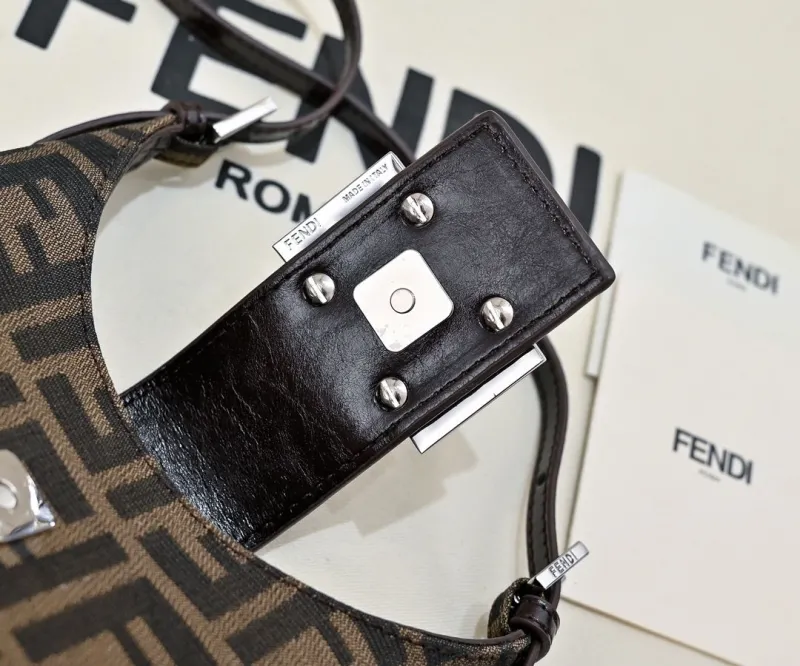 Fendi Brown FF Monogram Small Bucket Bag 521 - Image 5