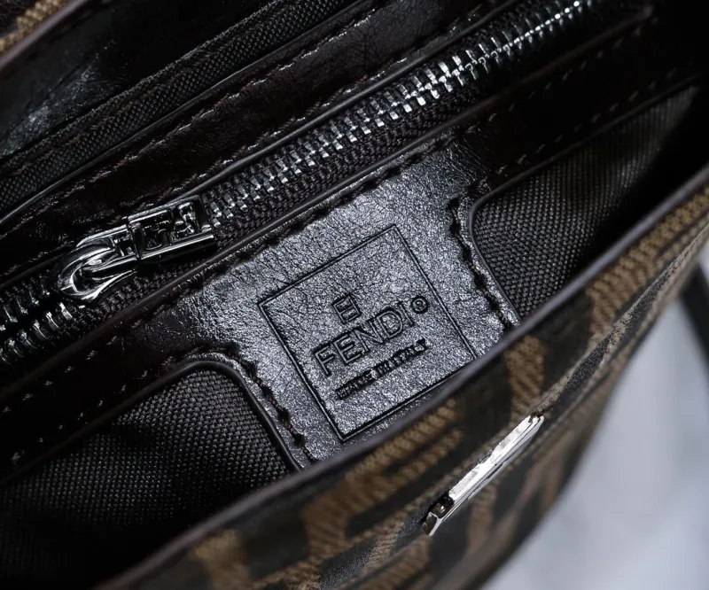 Fendi Brown FF Monogram Small Bucket Bag 521 - Image 8