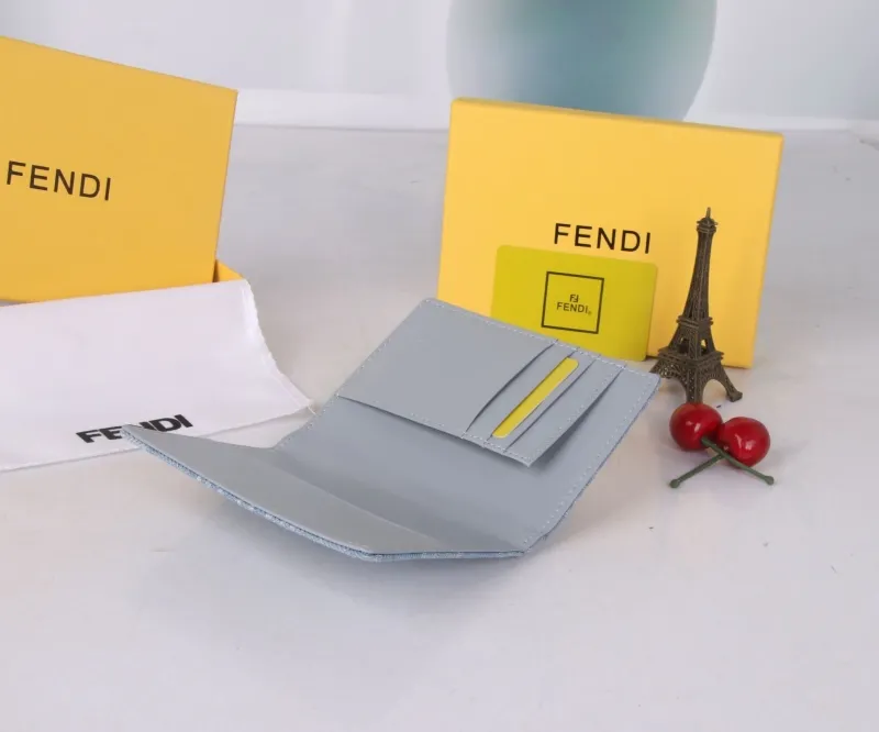 Fendi Light Blue Denim Wallet - Image 7