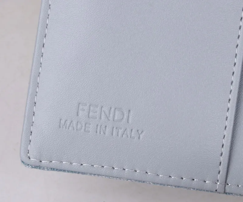 Fendi Light Blue Denim Wallet - Image 9