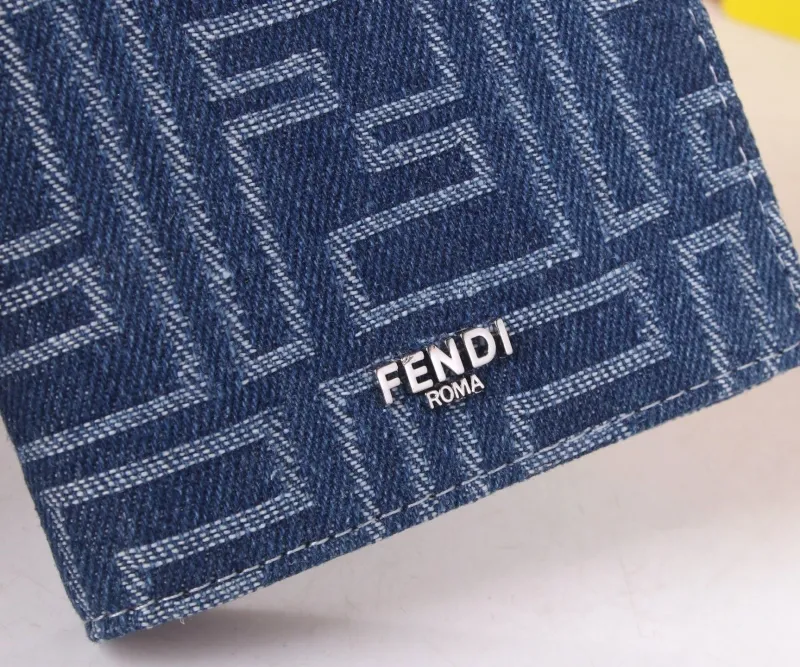 Fendi Blue Denim Monogram Wallet - Image 3