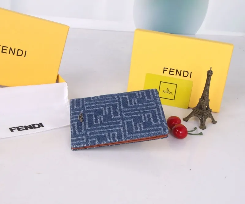 Fendi Blue Denim Monogram Wallet - Image 4