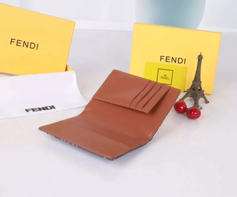 Fendi Blue Denim Monogram Wallet - Image 9
