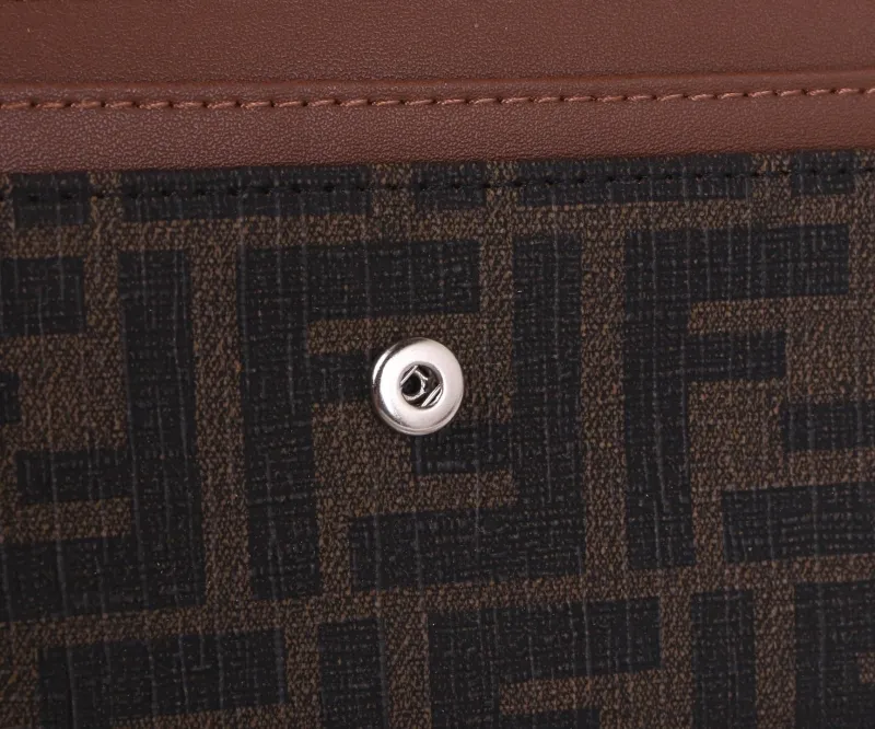 Fendi Brown Zucca Chain Wallet - Image 8