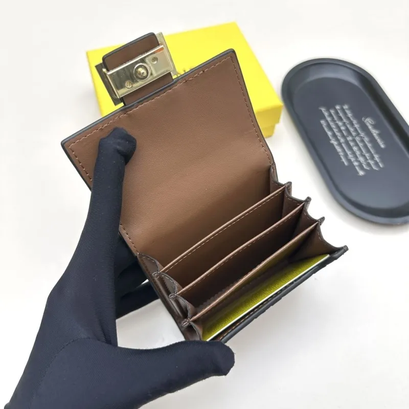 Fendi Brown Black FF Pattern Leather Wallet - Image 7