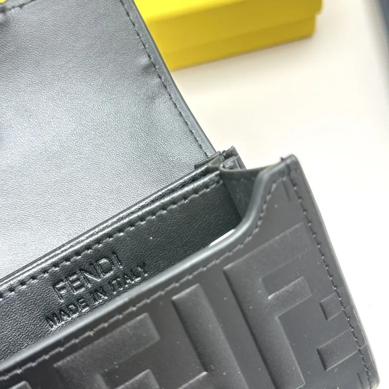 Fendi Black Leather Compact Wallet - Image 9