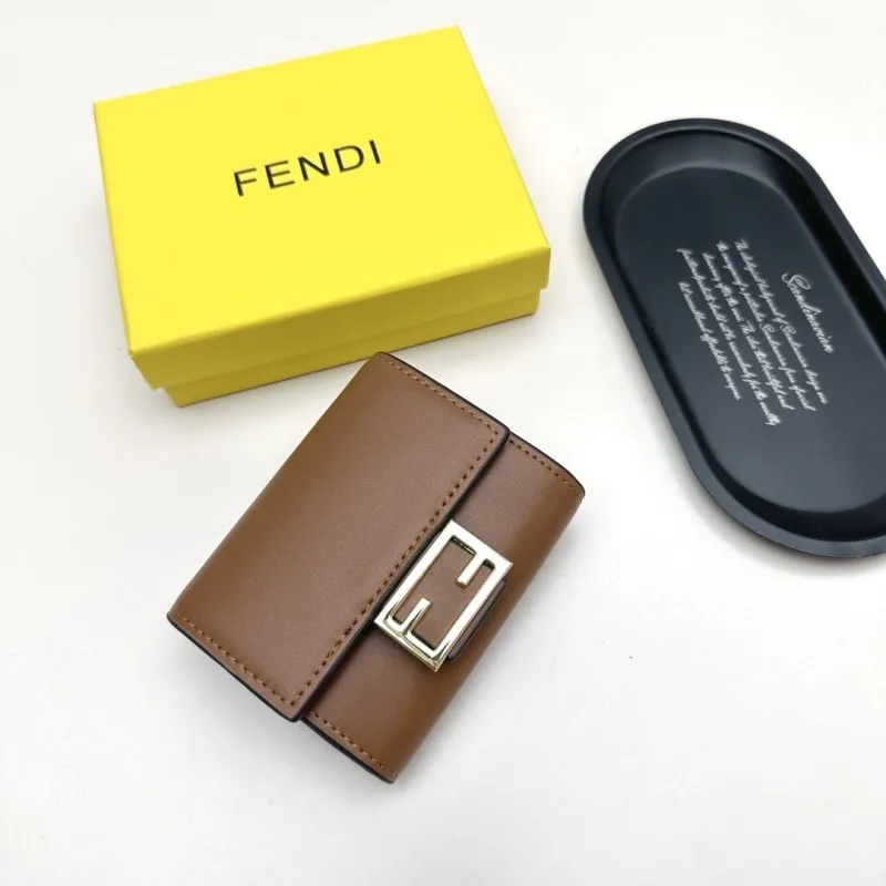 Alternative view of Fendi Brown Compact Leather Wallet