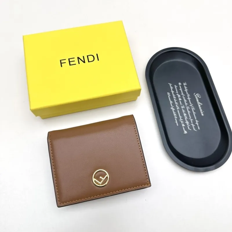 Fendi Brown Leather Bifold Wallet