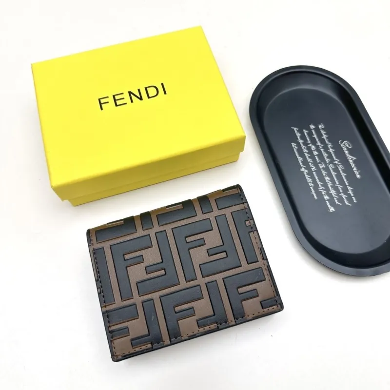 Fendi Brown Black FF Monogram Bifold Wallet - Image 3