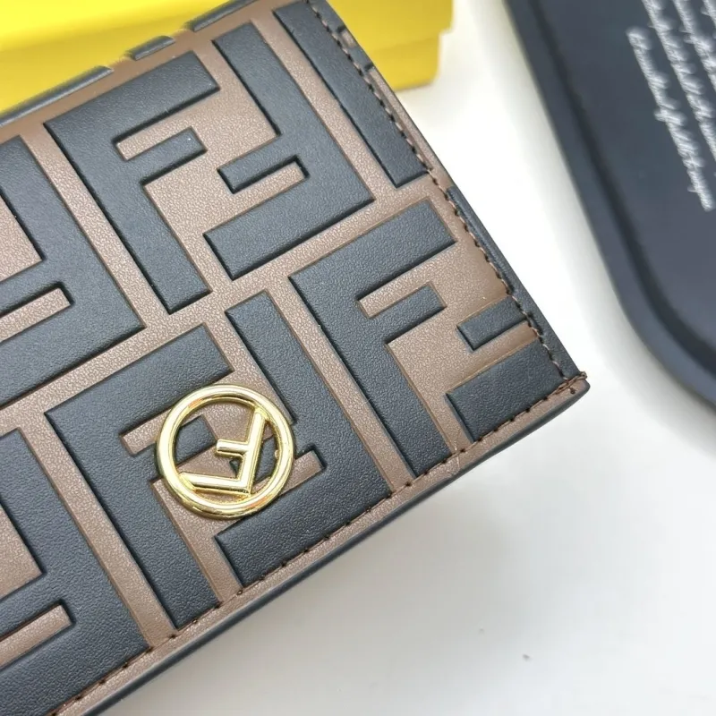 Fendi Brown Black FF Monogram Bifold Wallet - Image 5