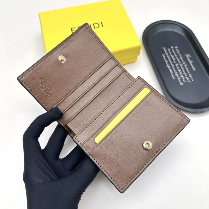 Fendi Brown Black FF Monogram Bifold Wallet - Image 7