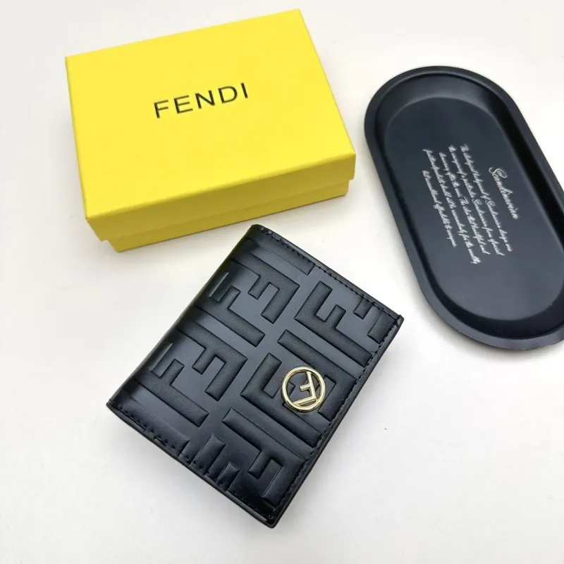 Alternative view of Fendi Black Leather Bifold Wallet