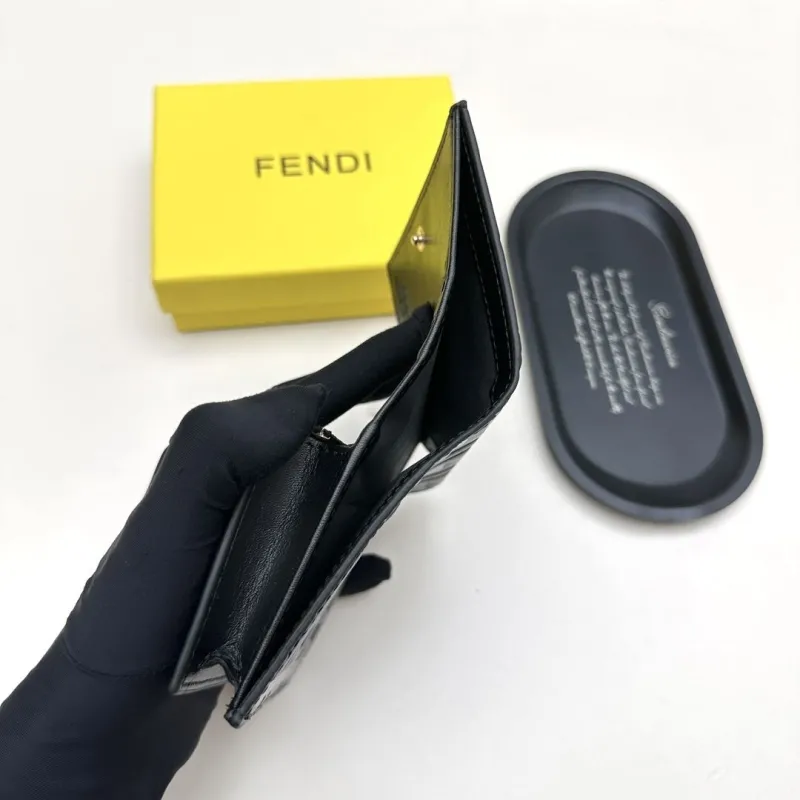 Fendi Black Leather Bifold Wallet - Image 9