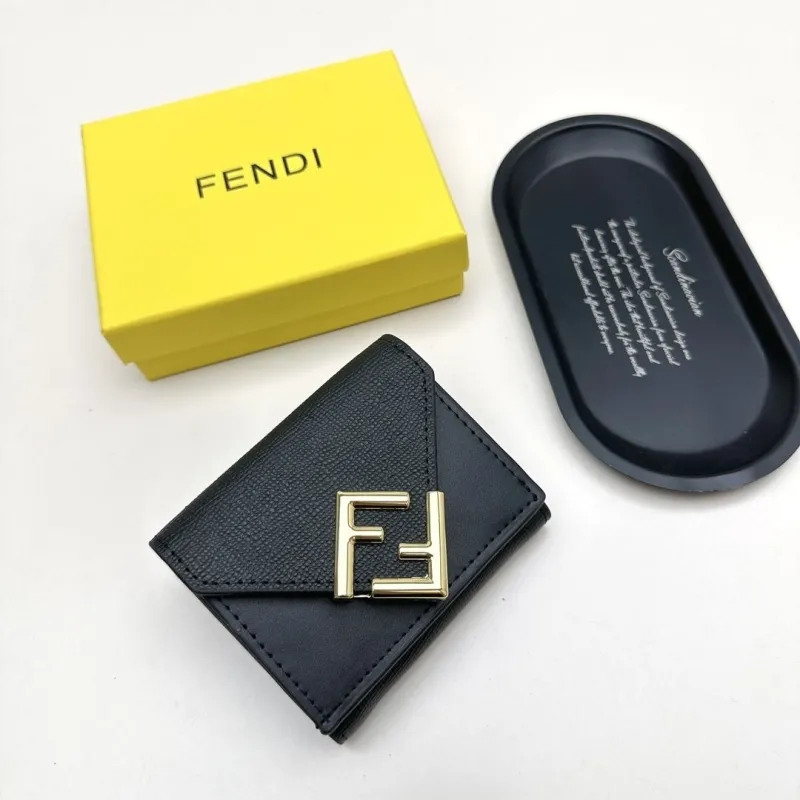 Alternative view of Fendi Black Leather Compact Wallet