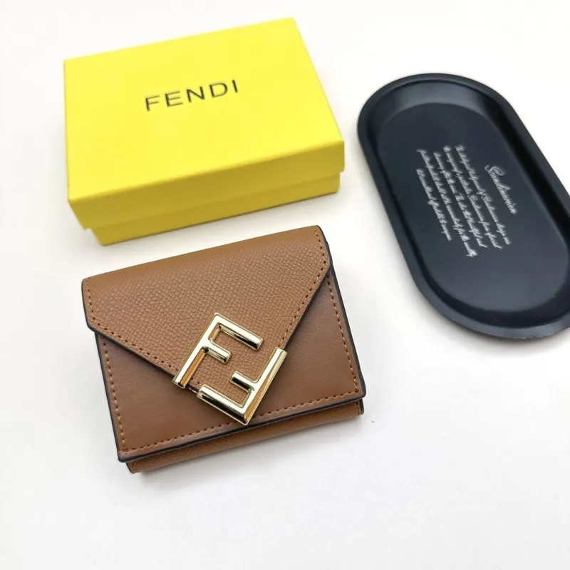 Fendi Brown Leather Small Wallet