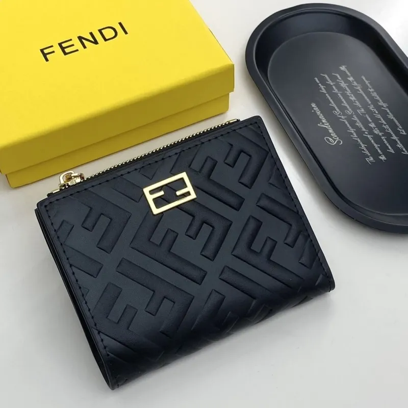 Fendi Black Leather Bifold Wallet