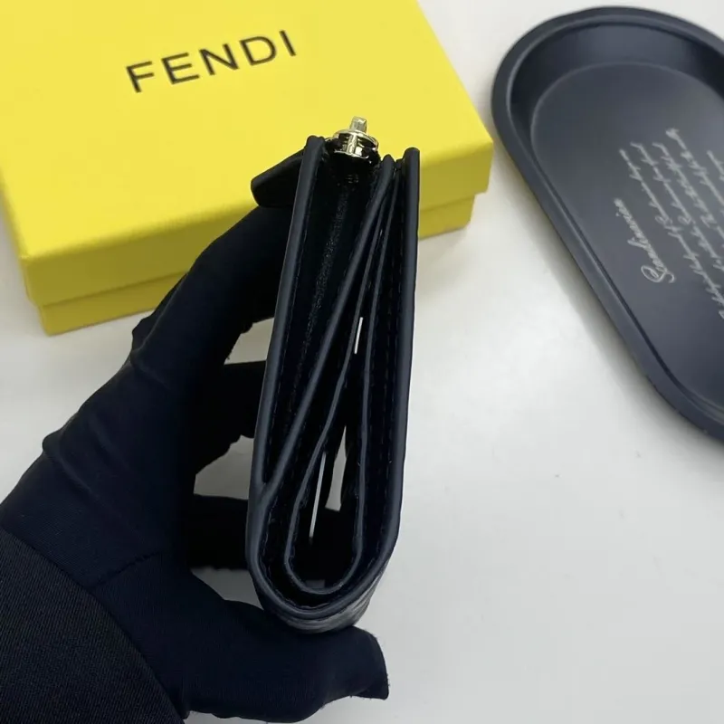 Fendi Black Leather Bifold Wallet - Image 9