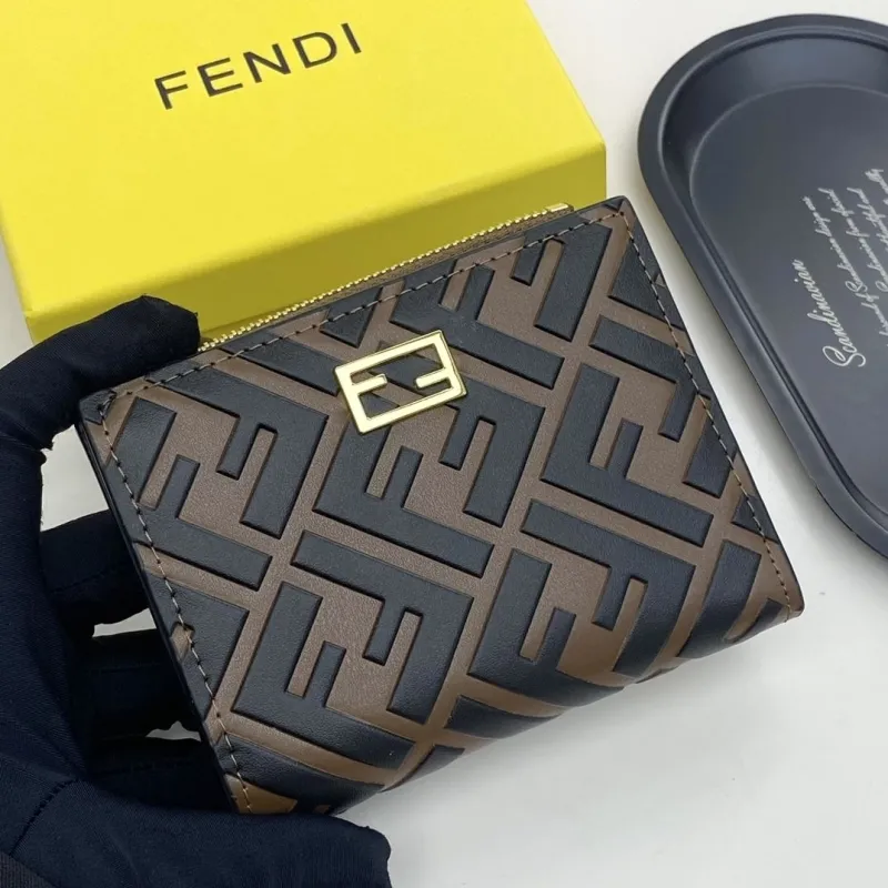 Alternative view of Fendi Brown FF Monogram Leather Wallet