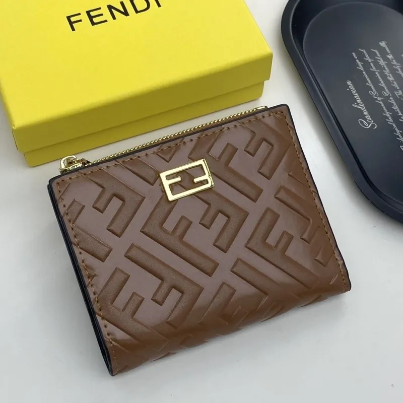 Fendi Brown Leather Bifold Wallet