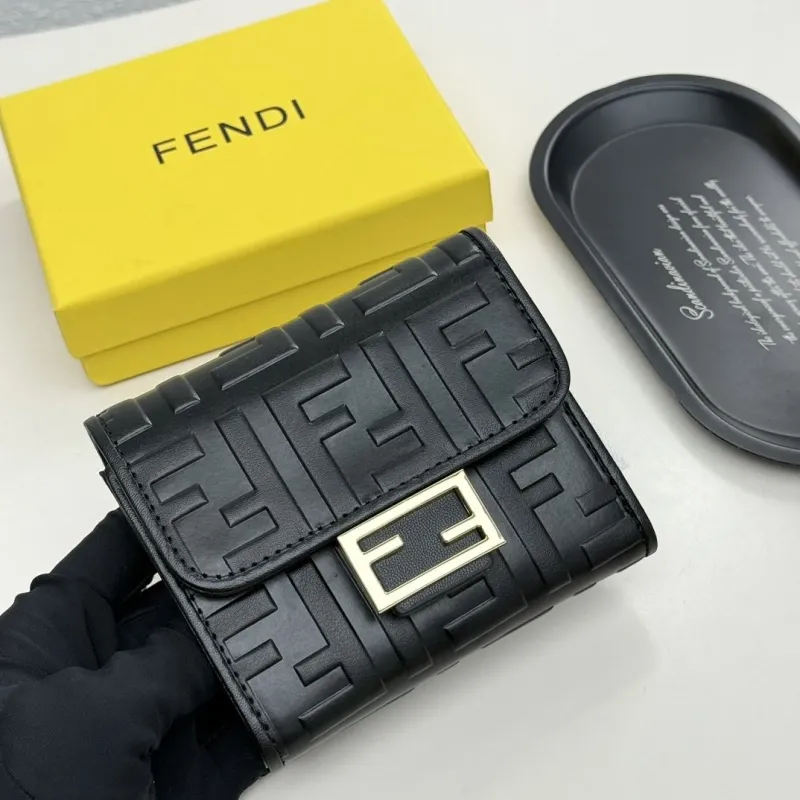 Alternative view of Fendi Black Leather Compact Wallet