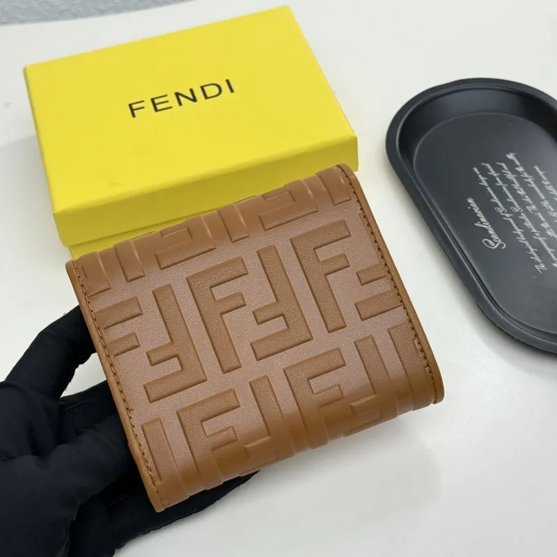 Fendi Brown FF Monogram Leather Wallet - Image 3