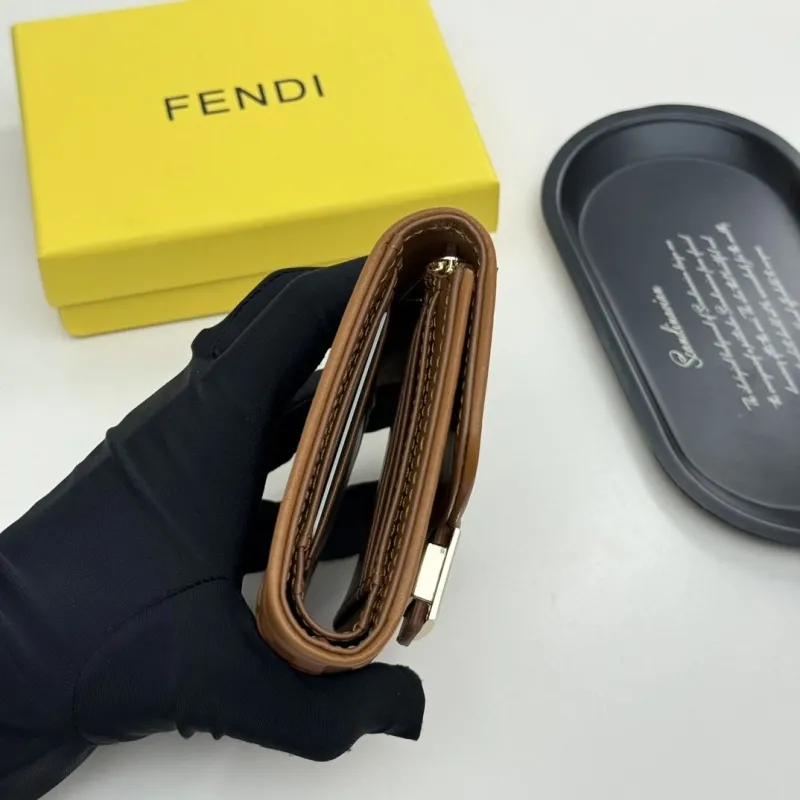 Fendi Brown FF Monogram Leather Wallet - Image 4
