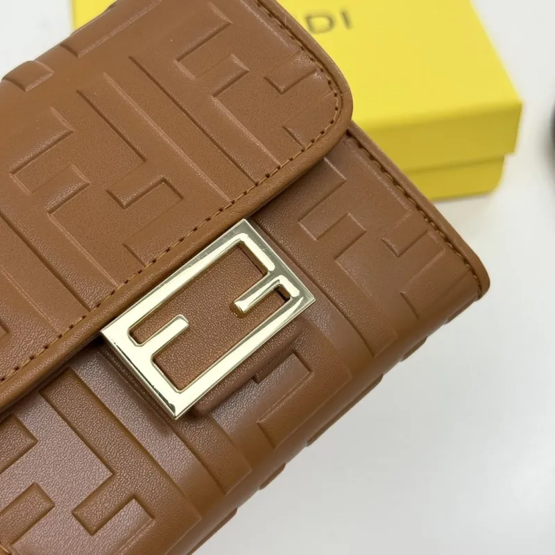 Fendi Brown FF Monogram Leather Wallet - Image 5