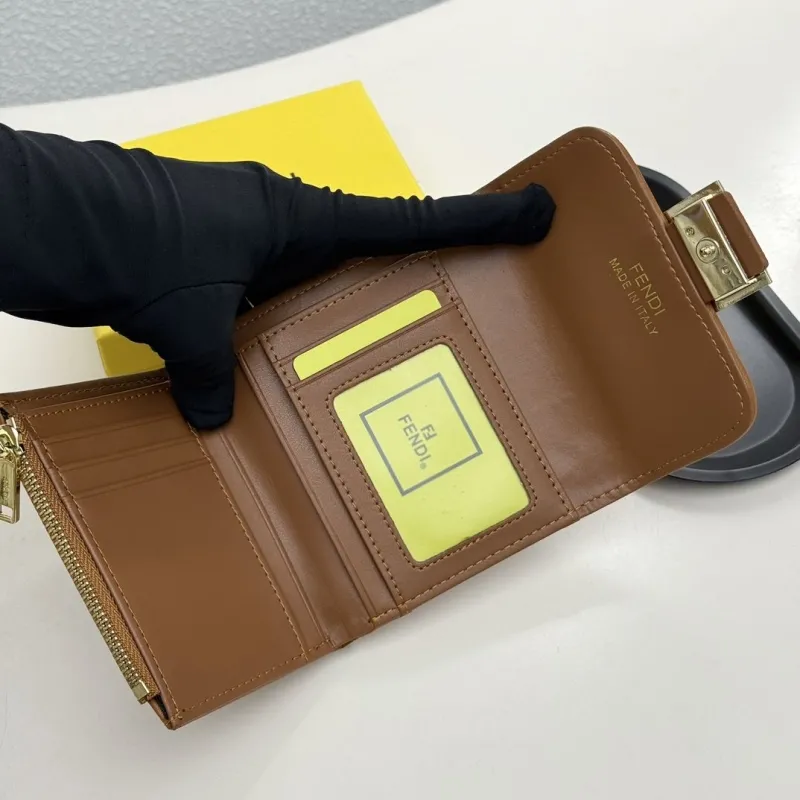 Fendi Brown FF Monogram Leather Wallet - Image 7