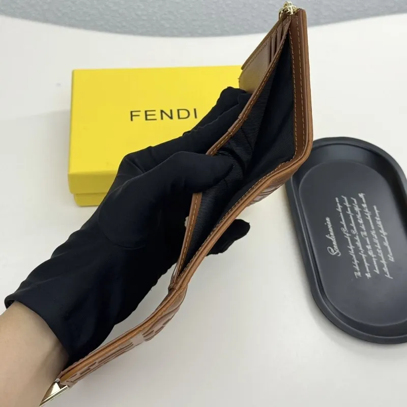 Fendi Brown FF Monogram Leather Wallet - Image 8