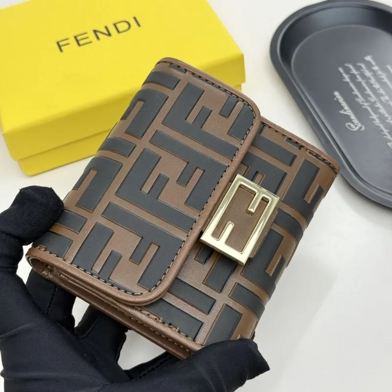 Alternative view of Fendi Brown Black Compact Wallet