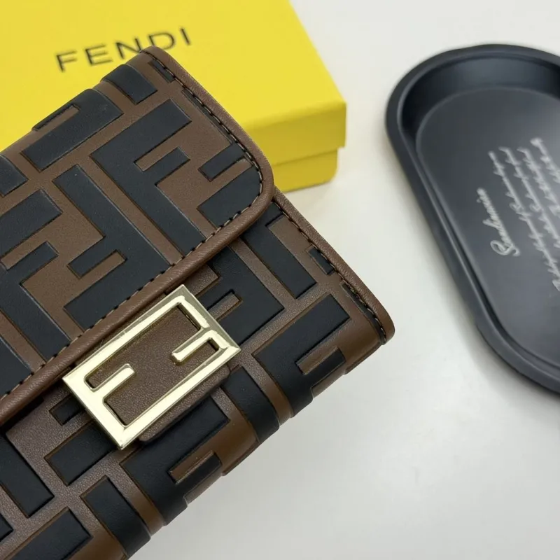 Fendi Brown Black Compact Wallet - Image 4